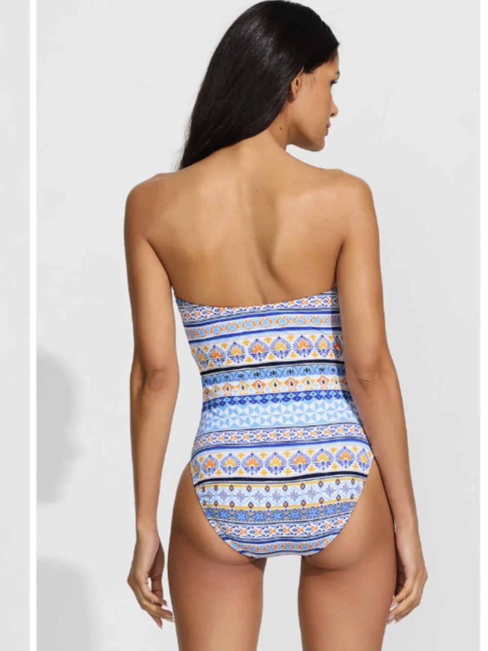 Lands' End Ruched Multi-Way V-Neck Halter High Leg One Piece Swimsuit Size 8 - Picture 2 of 10